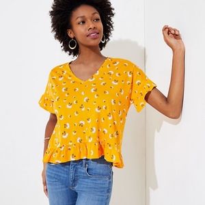 LOFT Lily Flutter Sleeve Statement Tee
